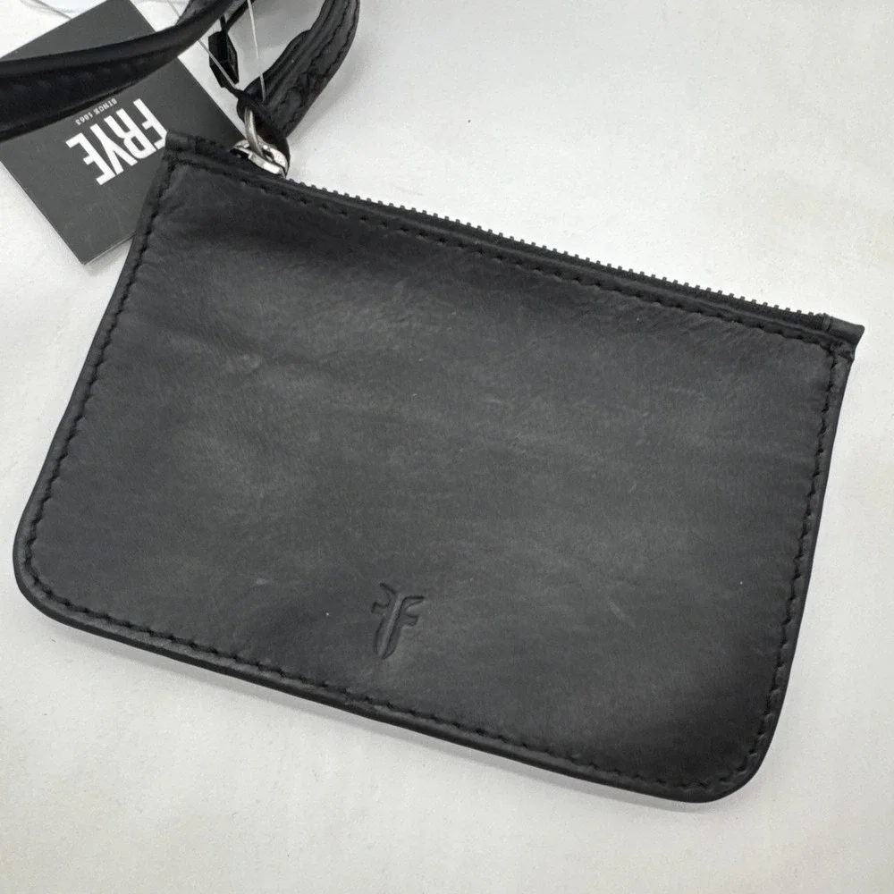 Frye Kenzie Unlined Leather Tote with Matching Pouch Black New MSRP $248